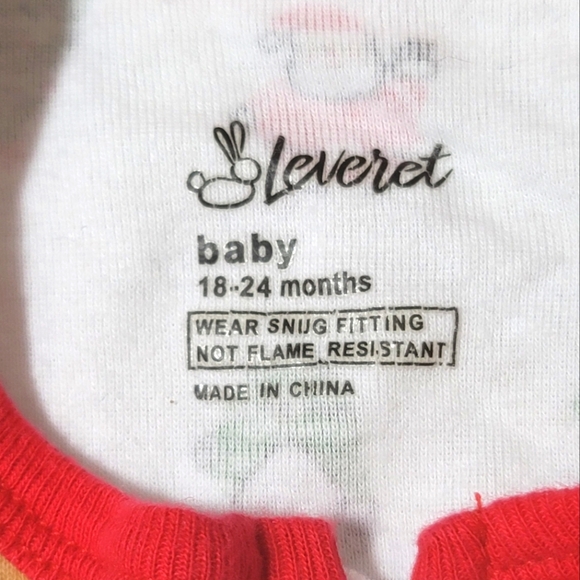 Leveret Christmas footed pajamas with Santa & Reindeer. Size 18-24M - Picture 5 of 5